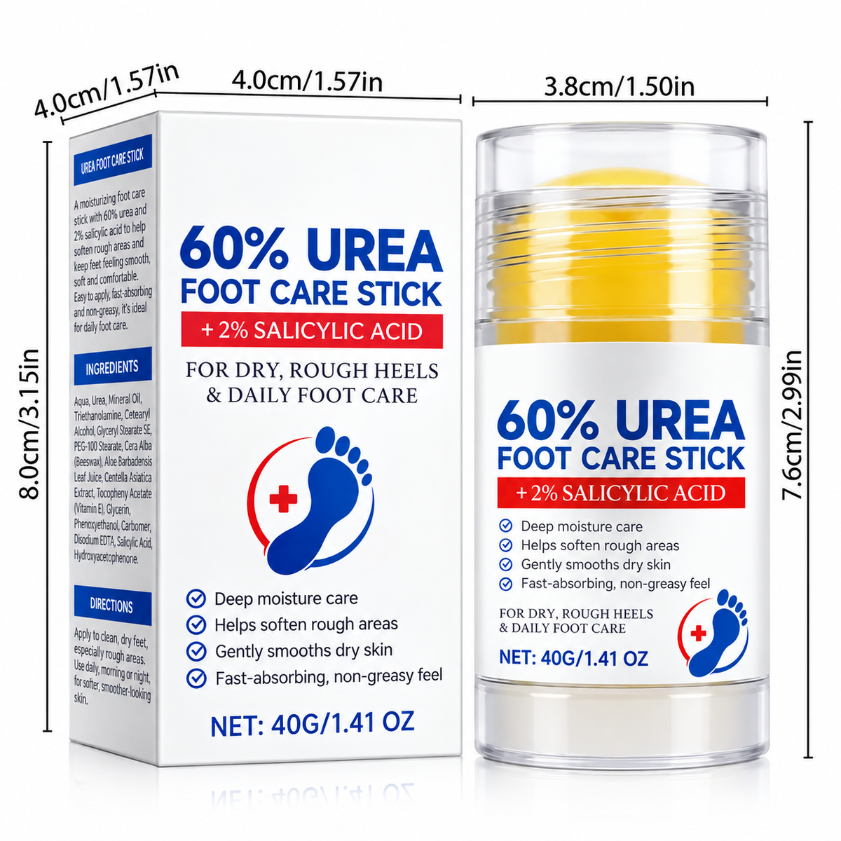 40g Urea Foot Care Stick, Moisturizing Hydrating Foot Care Cream