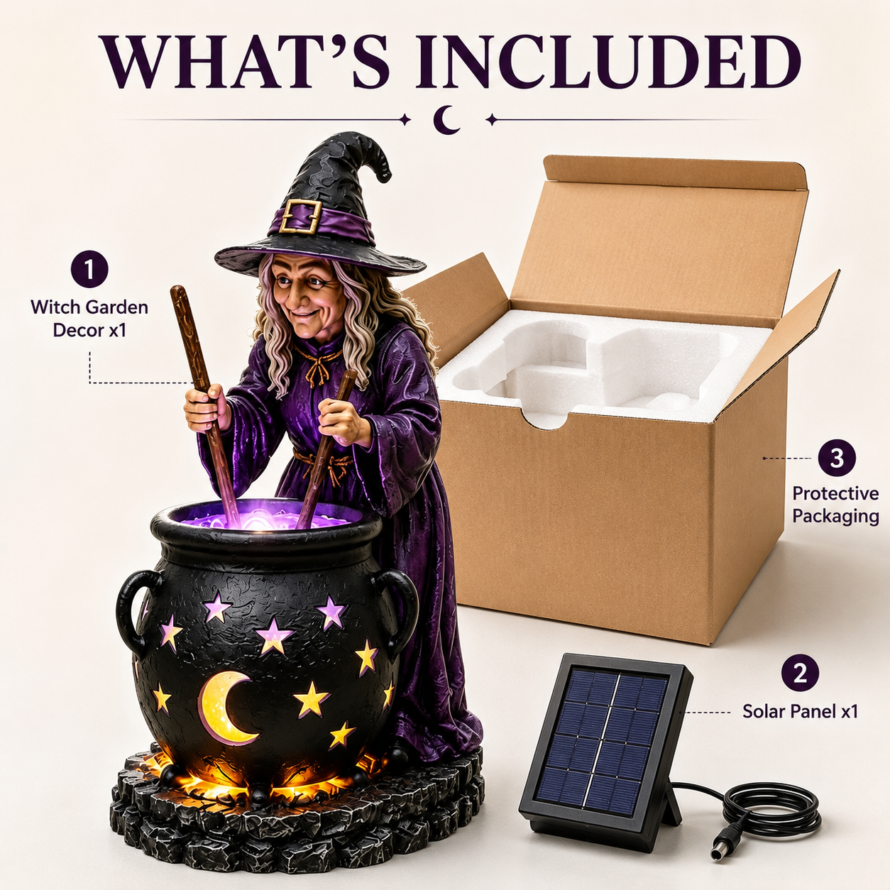 🧙♀️Halloween Witch Glowing Cauldron Solar Light