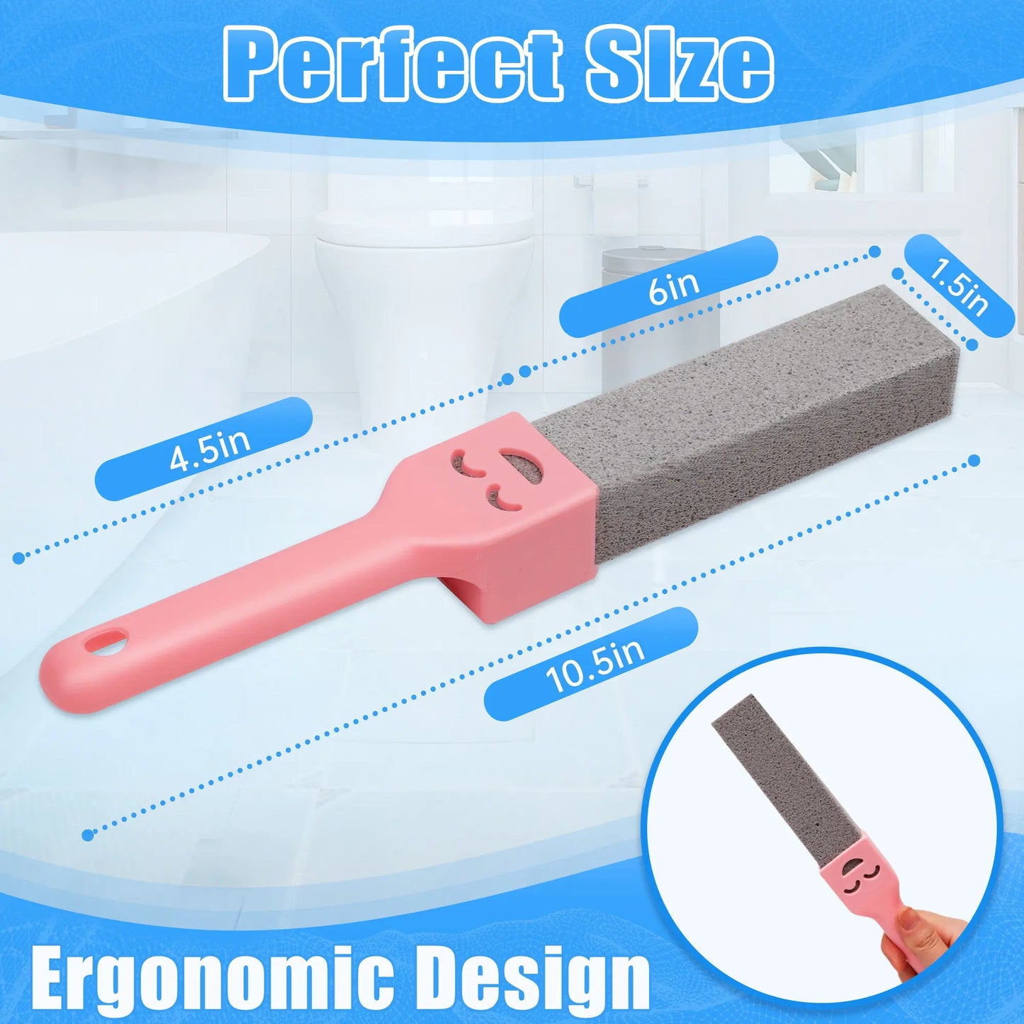 12 Pack Pumice Stone Toilet Cleaner - Extra Long Handle