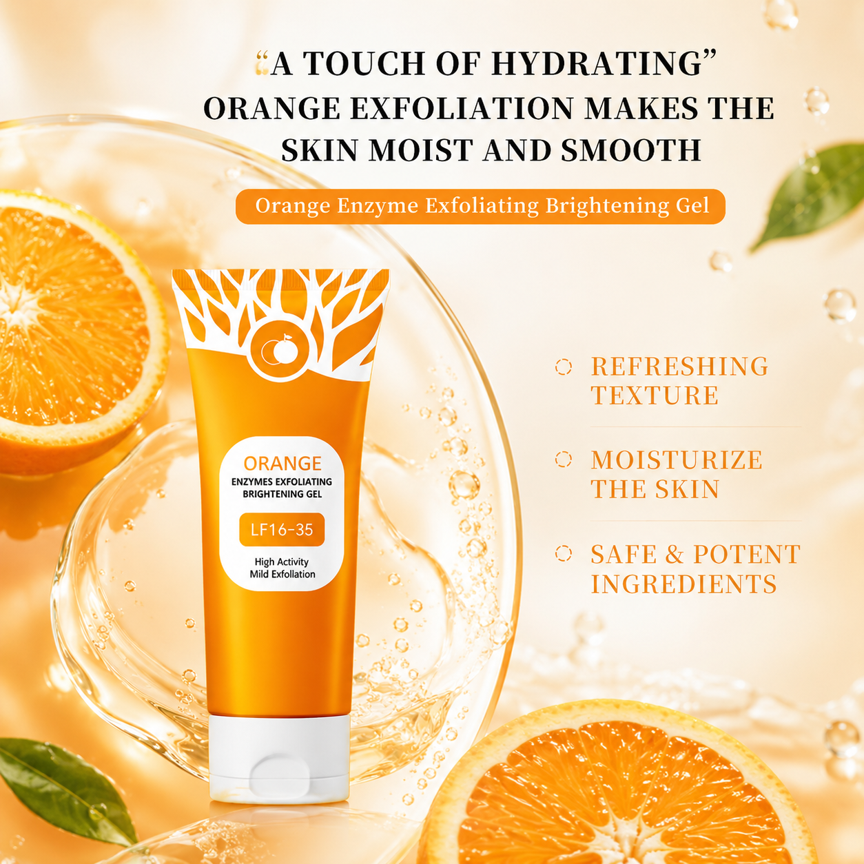 Orange Exfoliating Face and Body Gel Scrub