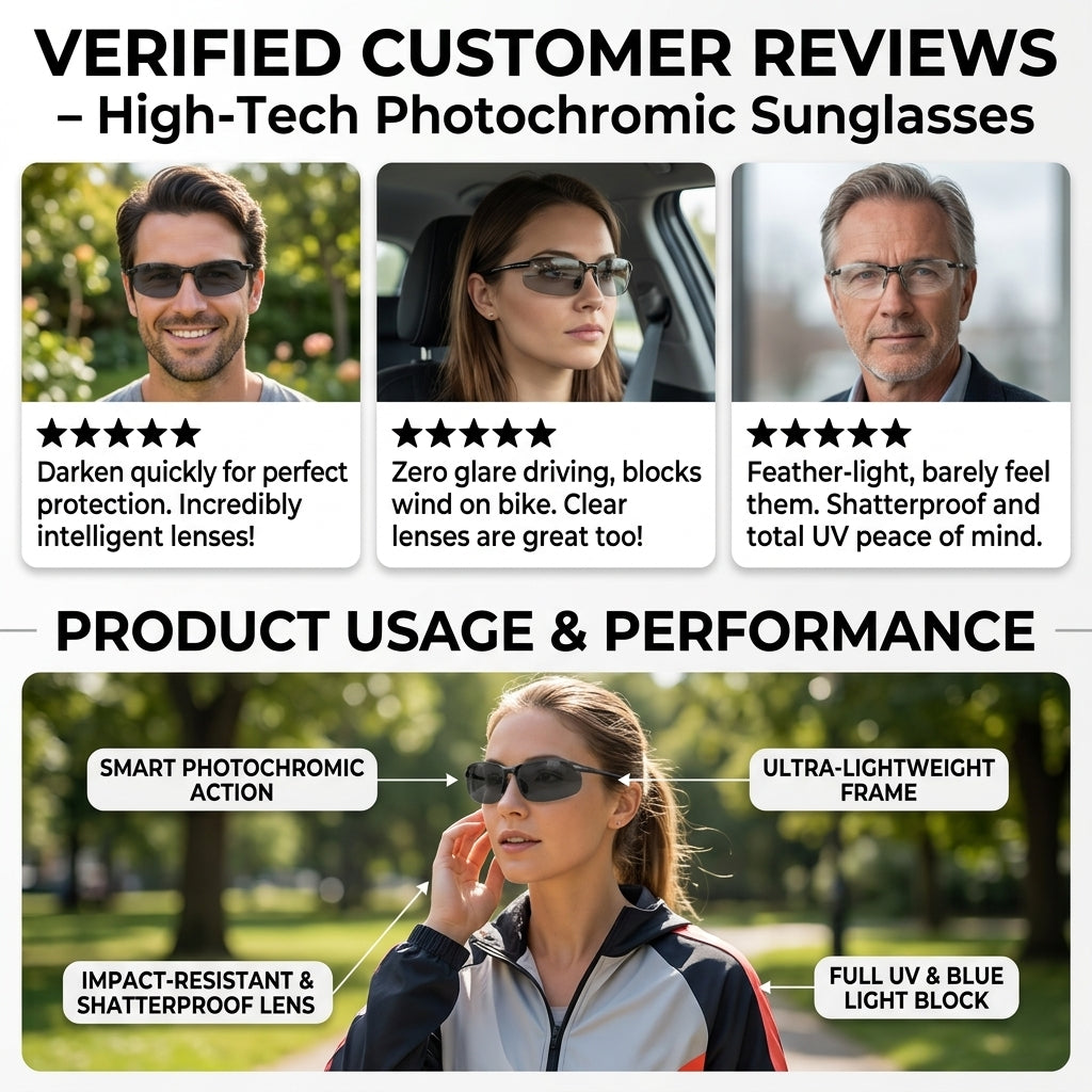 🔥 Intelligent Auto-Focus Zoom Glasses👓 - Blue Light Blocking & Anti-Eye Strain Rimless Eyewear