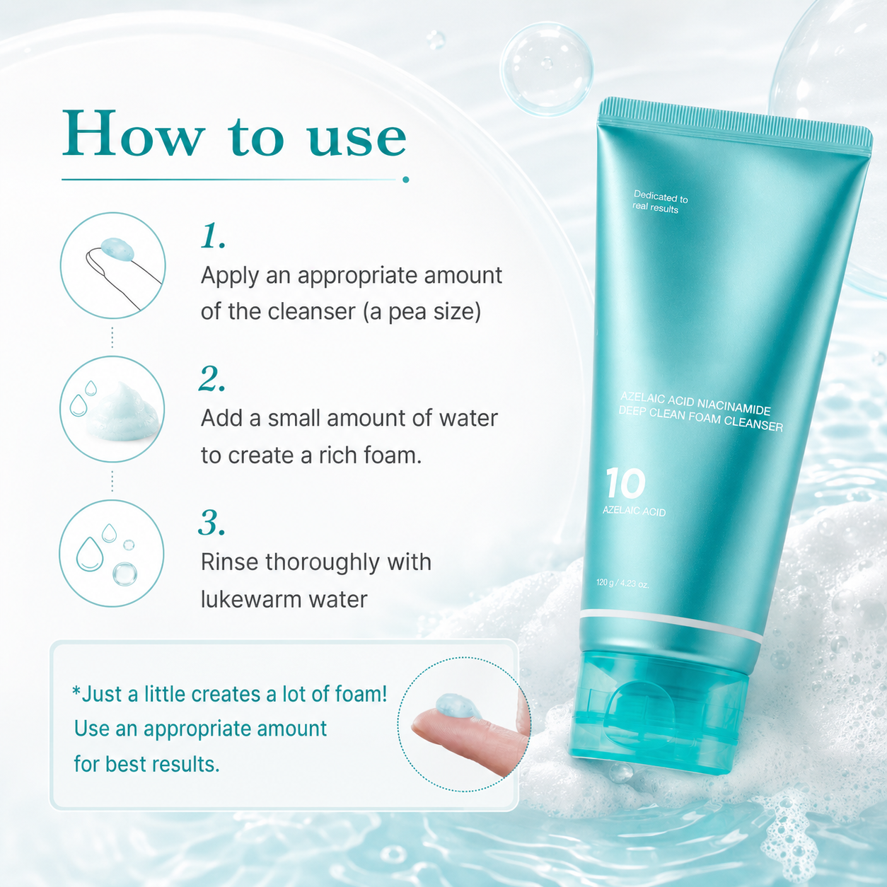 Azelaic Acid Gummy Whip Cleanser with Niacinamide for Pore Cleansing