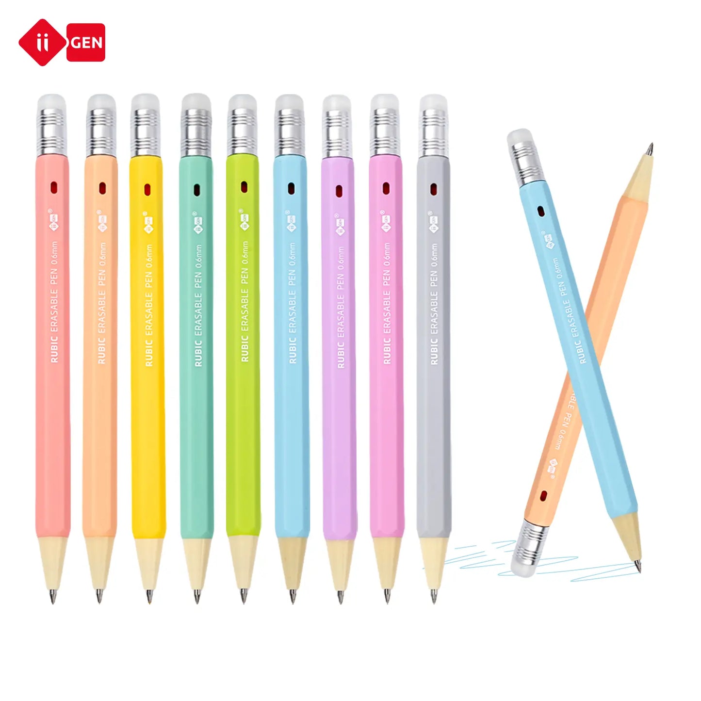 iiGEN RUBIC Erasable Gel Pens - 36 Vibrant Colors, 0.6mm