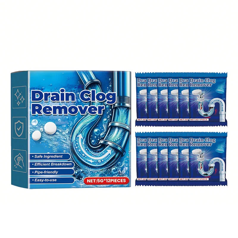 Powerful Drain Unclogging Tablets for Kitchen and Bathroom Pipes