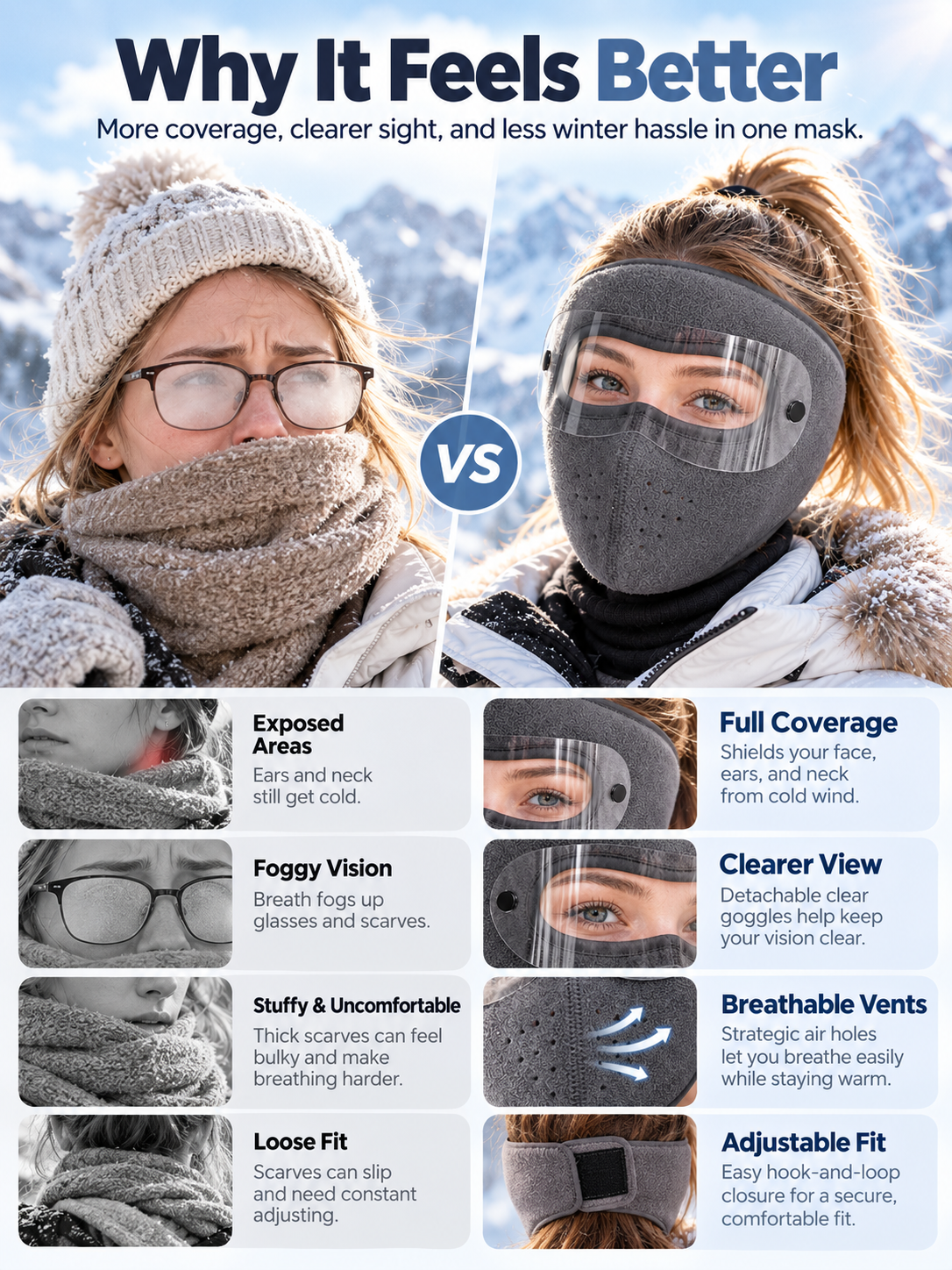 ❄️Winter Trend｜Daily 1000+ Sold｜Winter Balaclava Mask with Anti-Fog Goggles