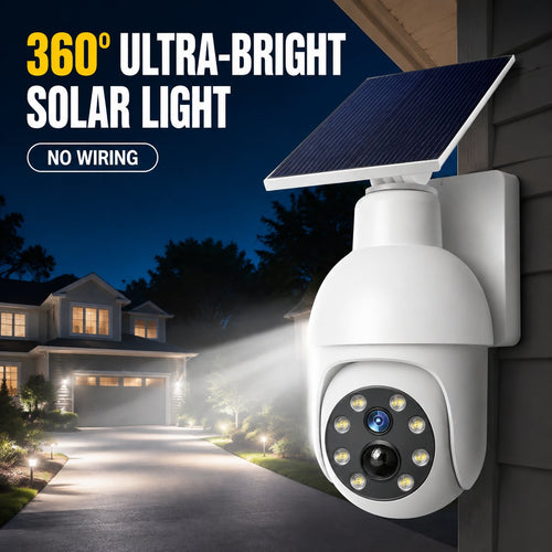 ⏰Smart AI Detection - Solar-Powered Simulated Surveillance Camera Street Light