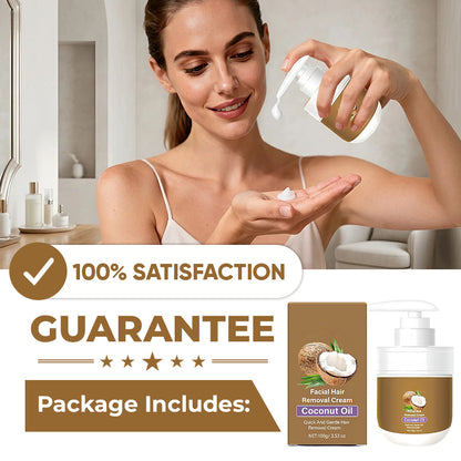Gentle Coconut Oil Facial Hair Removal Cream for Smooth Skin