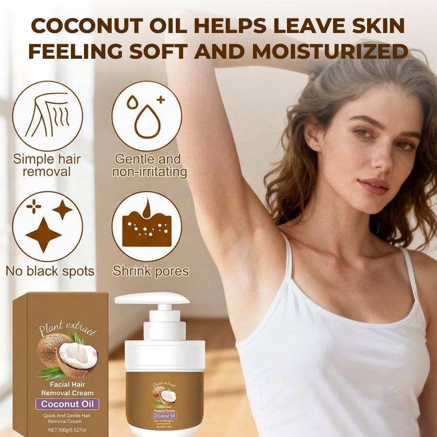 Gentle Coconut Oil Facial Hair Removal Cream for Smooth Skin