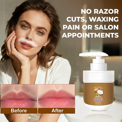 Gentle Coconut Oil Facial Hair Removal Cream for Smooth Skin
