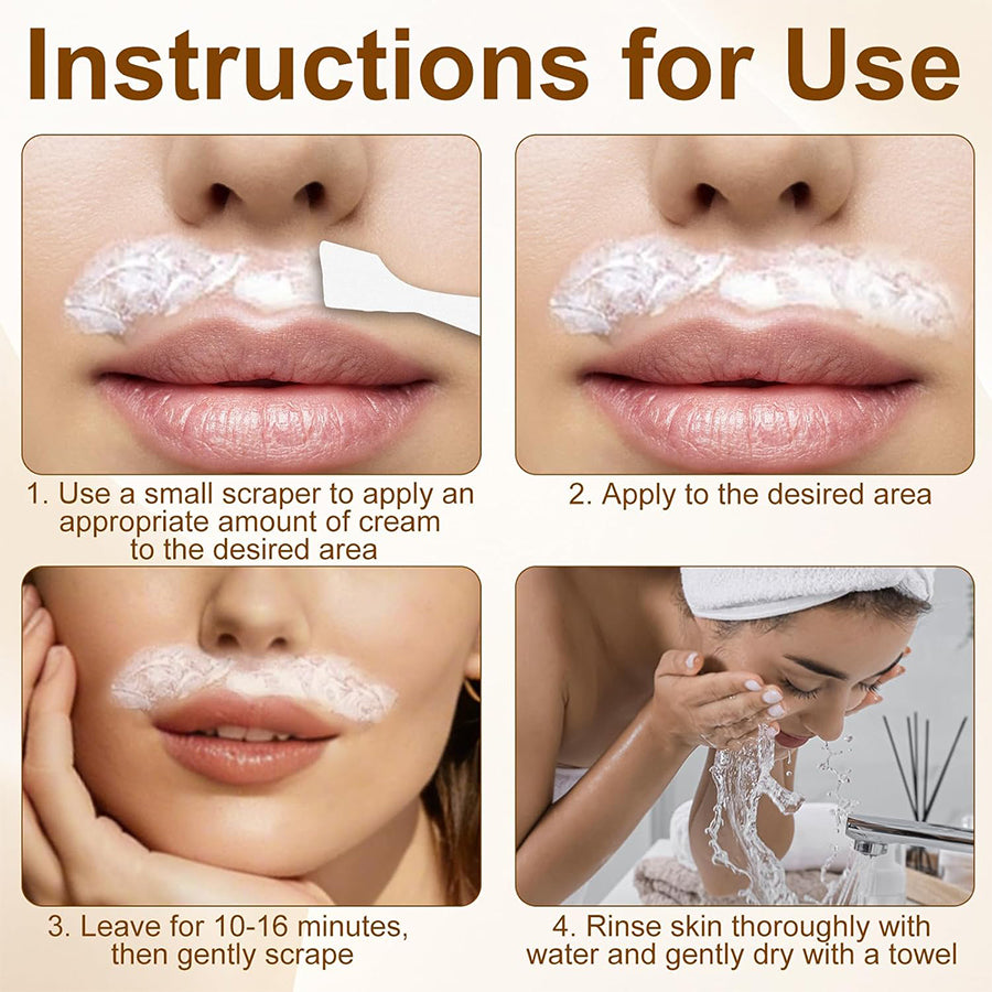 Gentle Coconut Oil Facial Hair Removal Cream for Smooth Skin