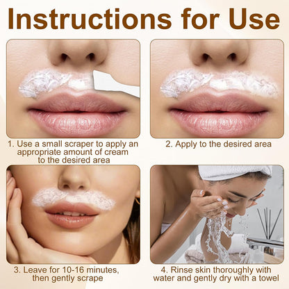 Gentle Coconut Oil Facial Hair Removal Cream for Smooth Skin
