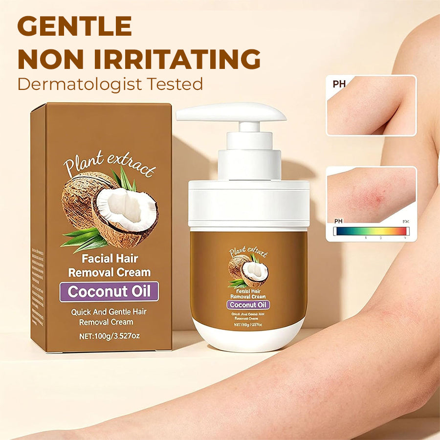 Gentle Coconut Oil Facial Hair Removal Cream for Smooth Skin