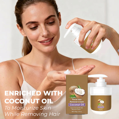 Gentle Coconut Oil Facial Hair Removal Cream for Smooth Skin