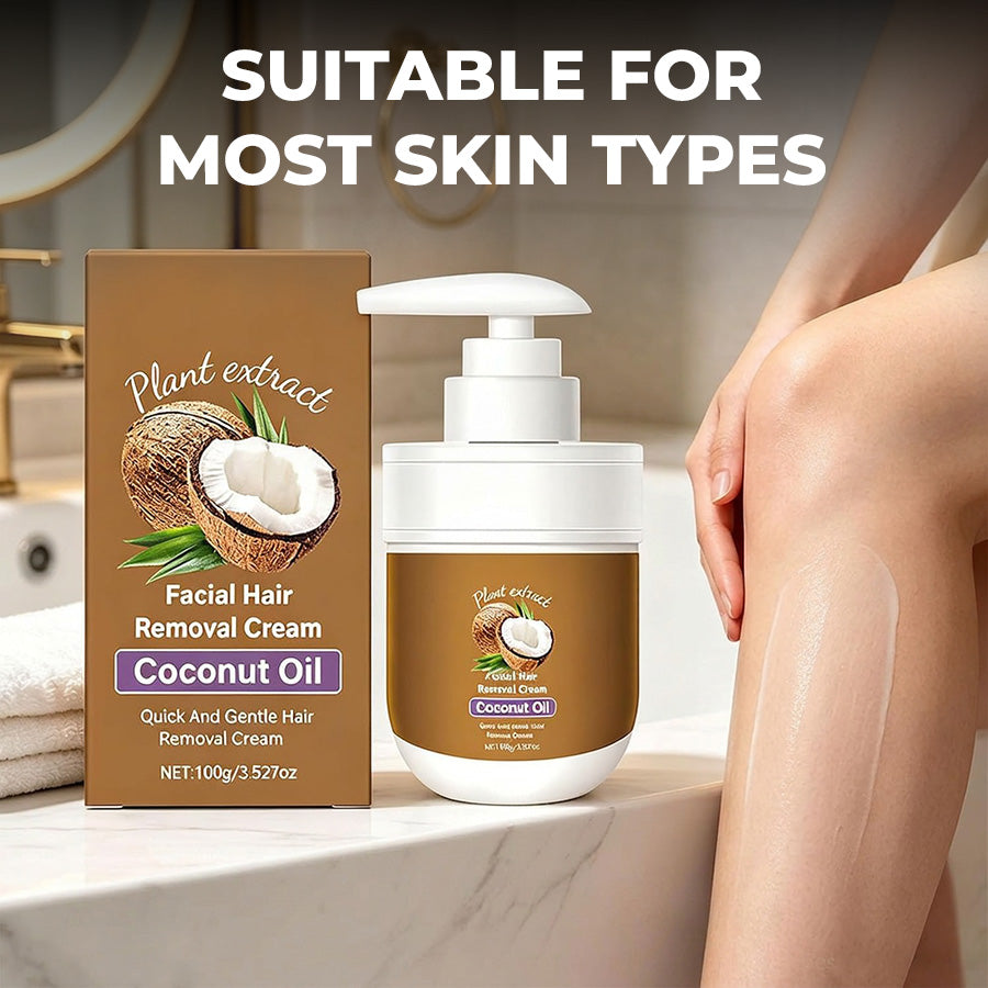 Gentle Coconut Oil Facial Hair Removal Cream for Smooth Skin