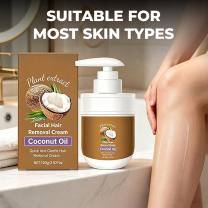 Gentle Coconut Oil Facial Hair Removal Cream for Smooth Skin