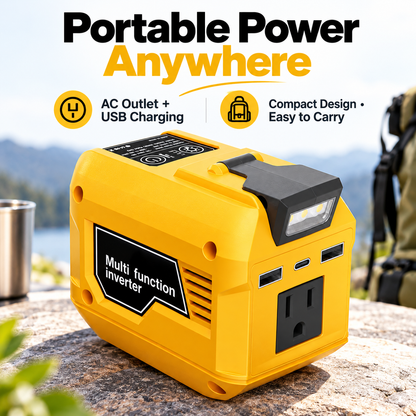 250W Power Inverter for 18V-21V Battery with USB & DC Output