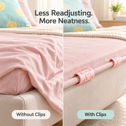 10 PCS Adjustable Bed Sheet Clips — Heart-Lock Grippers to Help Keep Sheets in Place