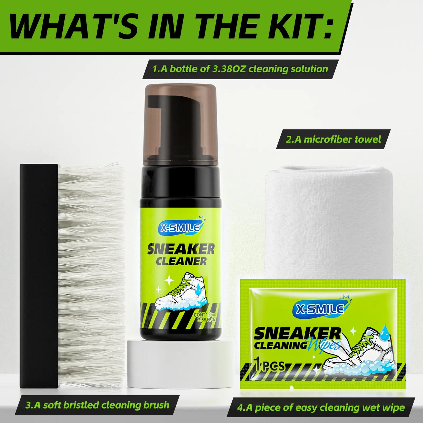 X-SMILE Sports Shoe Cleaning Wet Wipes for White Sneakers