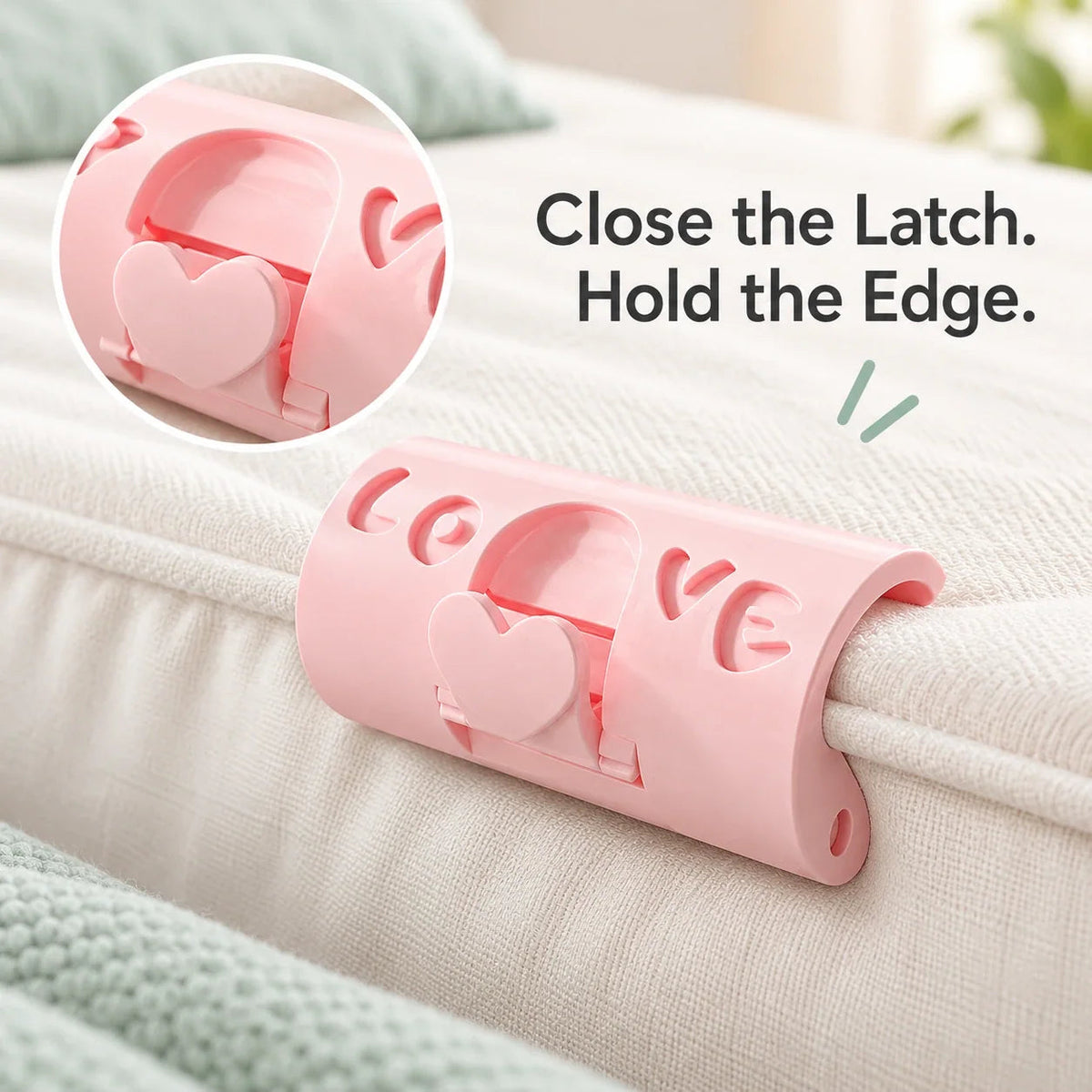 10 PCS Adjustable Bed Sheet Clips — Heart-Lock Grippers to Help Keep Sheets in Place