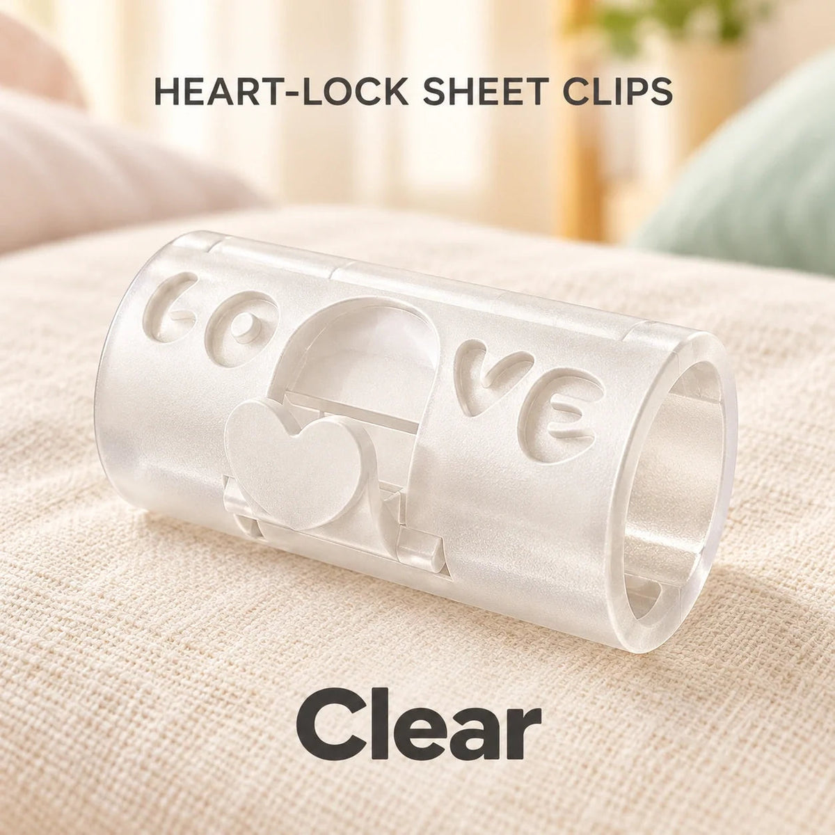 10 PCS Adjustable Bed Sheet Clips — Heart-Lock Grippers to Help Keep Sheets in Place
