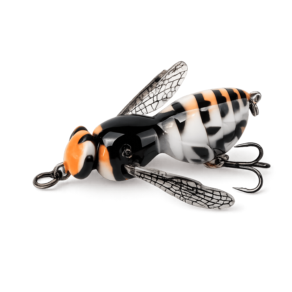 🐝 Bionic Wasp Crawl Bait - Topwater Micro Fishing Lure with Acoustic Noise Steel Balls for Bass & Pike Professional Anglers