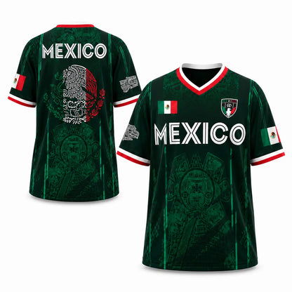2026 Mexico Soccer Chichen Itza Graphic Retro Soccer Jersey Casual Sports Shirt