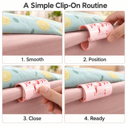 10 PCS Adjustable Bed Sheet Clips — Heart-Lock Grippers to Help Keep Sheets in Place