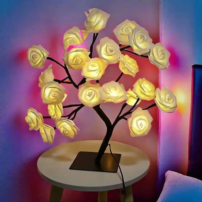 Rose-shaped night light, USB-powered, table lamp, bedroom lighting, holiday decorative lights, home decor, Valentine's Day gift, Mother's Day gift, home decor lighting