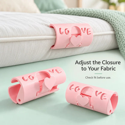 10 PCS Adjustable Bed Sheet Clips — Heart-Lock Grippers to Help Keep Sheets in Place