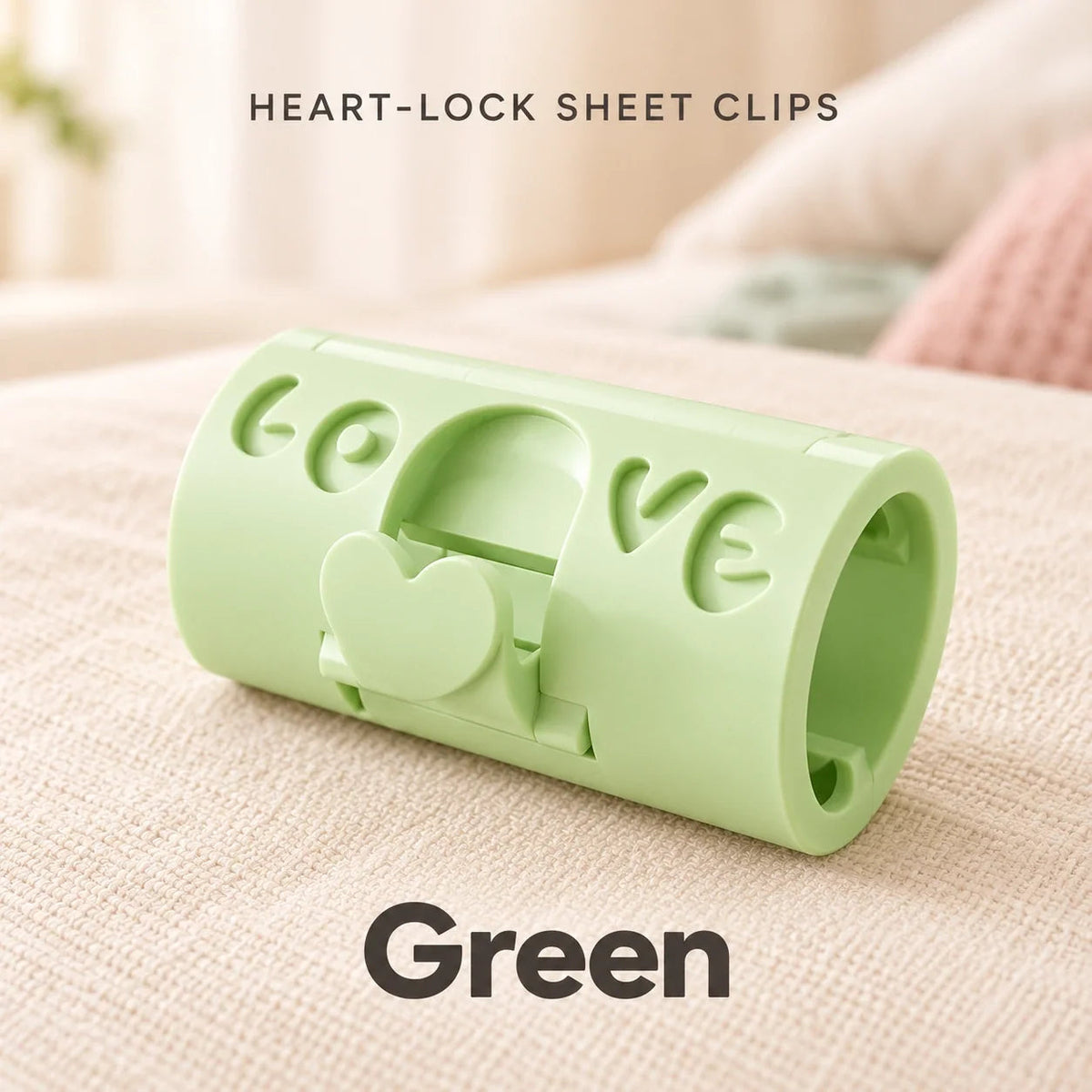 10 PCS Adjustable Bed Sheet Clips — Heart-Lock Grippers to Help Keep Sheets in Place