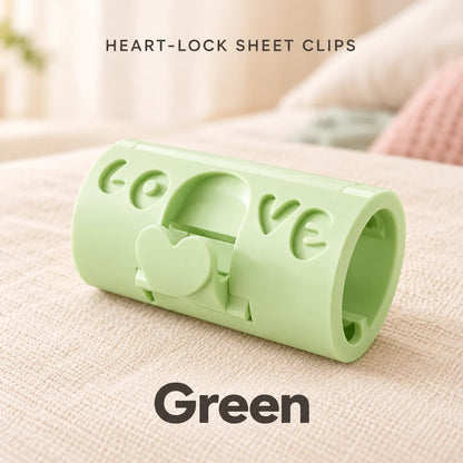 10 PCS Adjustable Bed Sheet Clips — Heart-Lock Grippers to Help Keep Sheets in Place