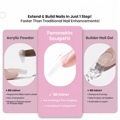 Femmekin SculptFit Nail Tips, 100PCS Pre-Etched