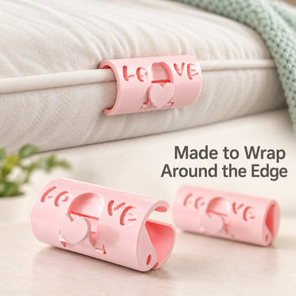 10 PCS Adjustable Bed Sheet Clips — Heart-Lock Grippers to Help Keep Sheets in Place