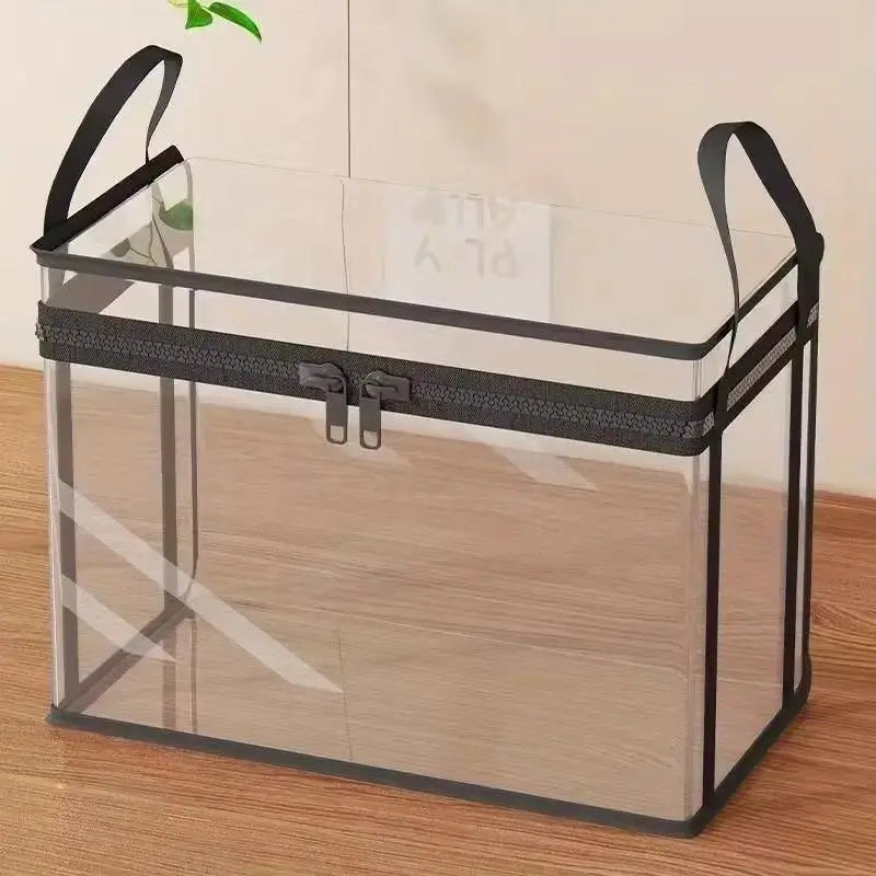 Clear heavy-duty storage bin