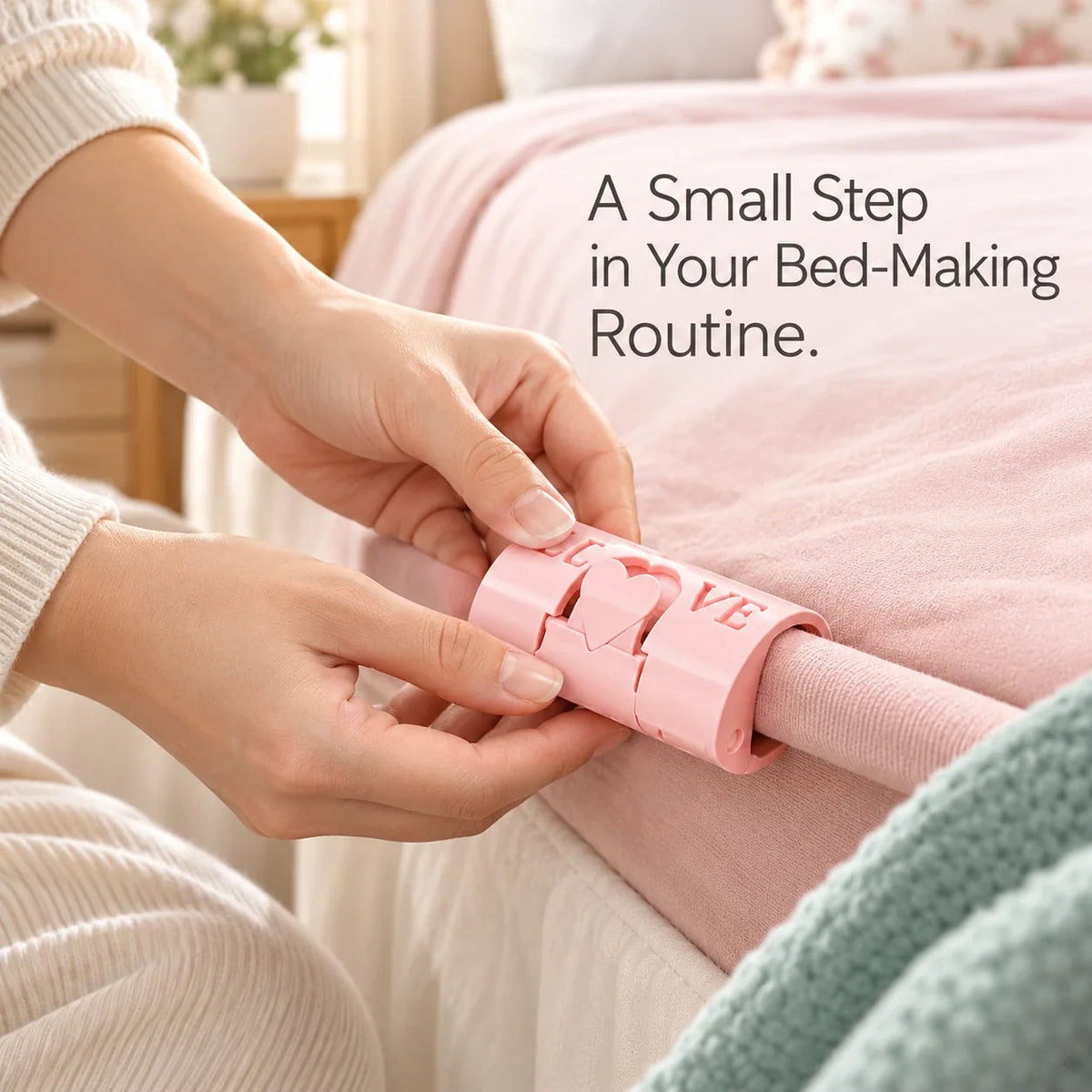 10 PCS Adjustable Bed Sheet Clips — Heart-Lock Grippers to Help Keep Sheets in Place