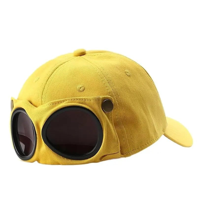 Vintage Baseball Cap with Flip Down Protective Goggles