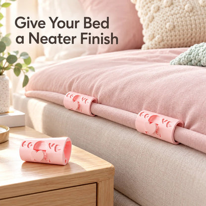 10 PCS Adjustable Bed Sheet Clips — Heart-Lock Grippers to Help Keep Sheets in Place