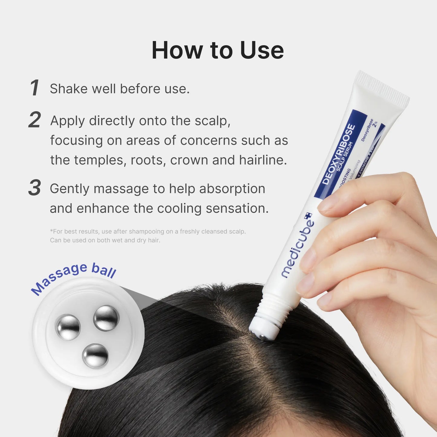[NEW] [medicube] Deoxyribose Scalp Serum | For Fuller-Looking Hair & Scalp Strengthening Roll-On Serum | Deoxyribose, Rosemary, EGF, Caffeine for Fine, Thin Hair | Korean Hair Care, K-Beauty