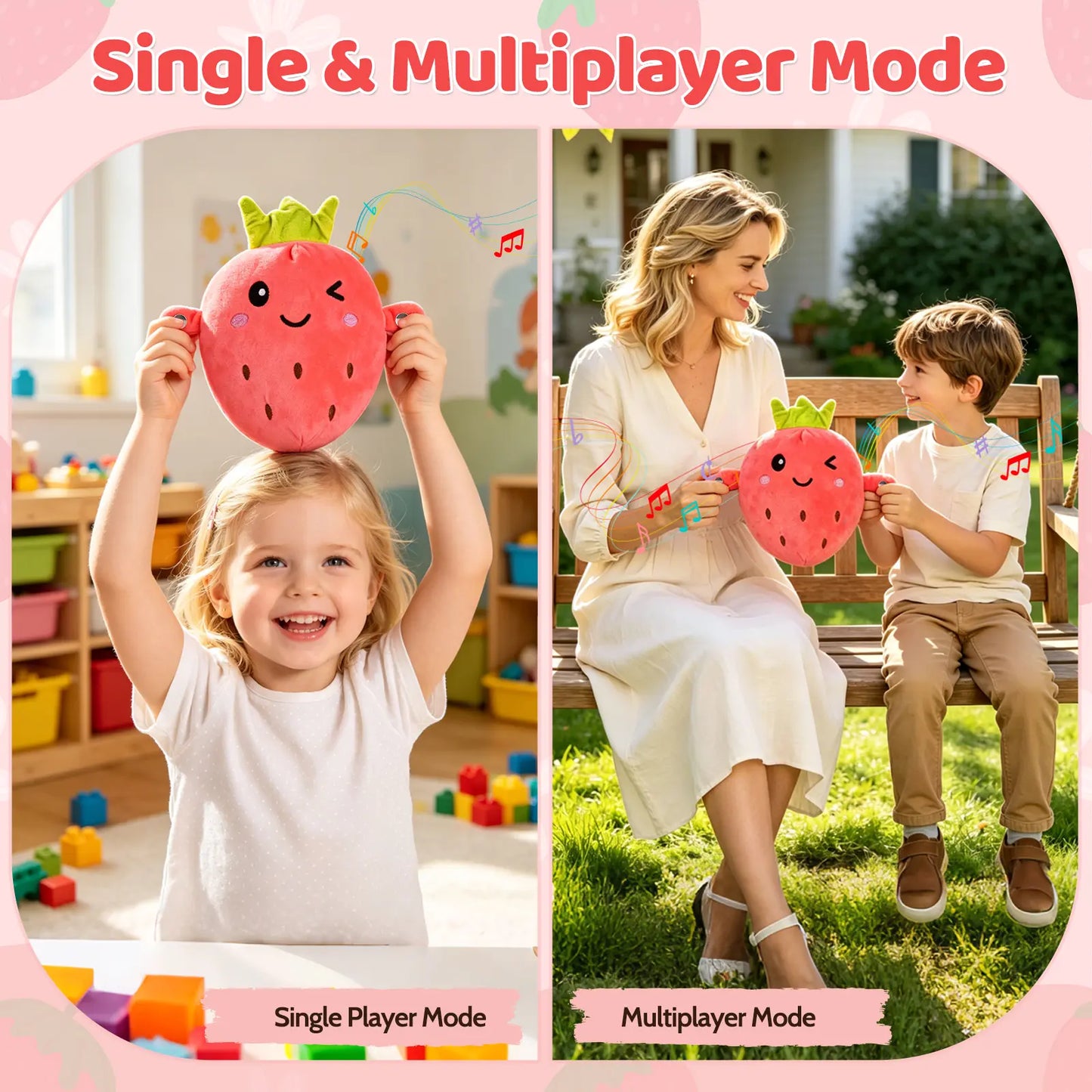 Interactive Music Plush Toy Set – Banana, Strawberry & Carrot Electric Plush Toys for Parent-Child Interaction, Couples & Friends Prank Toy, Valentine’s Day & Easter Party Fun Gift for Kids & Adults stuffed animals cute girly gifts
