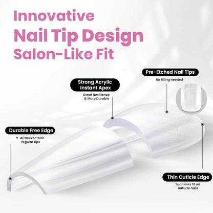 Femmekin SculptFit Nail Tips, 100PCS Pre-Etched