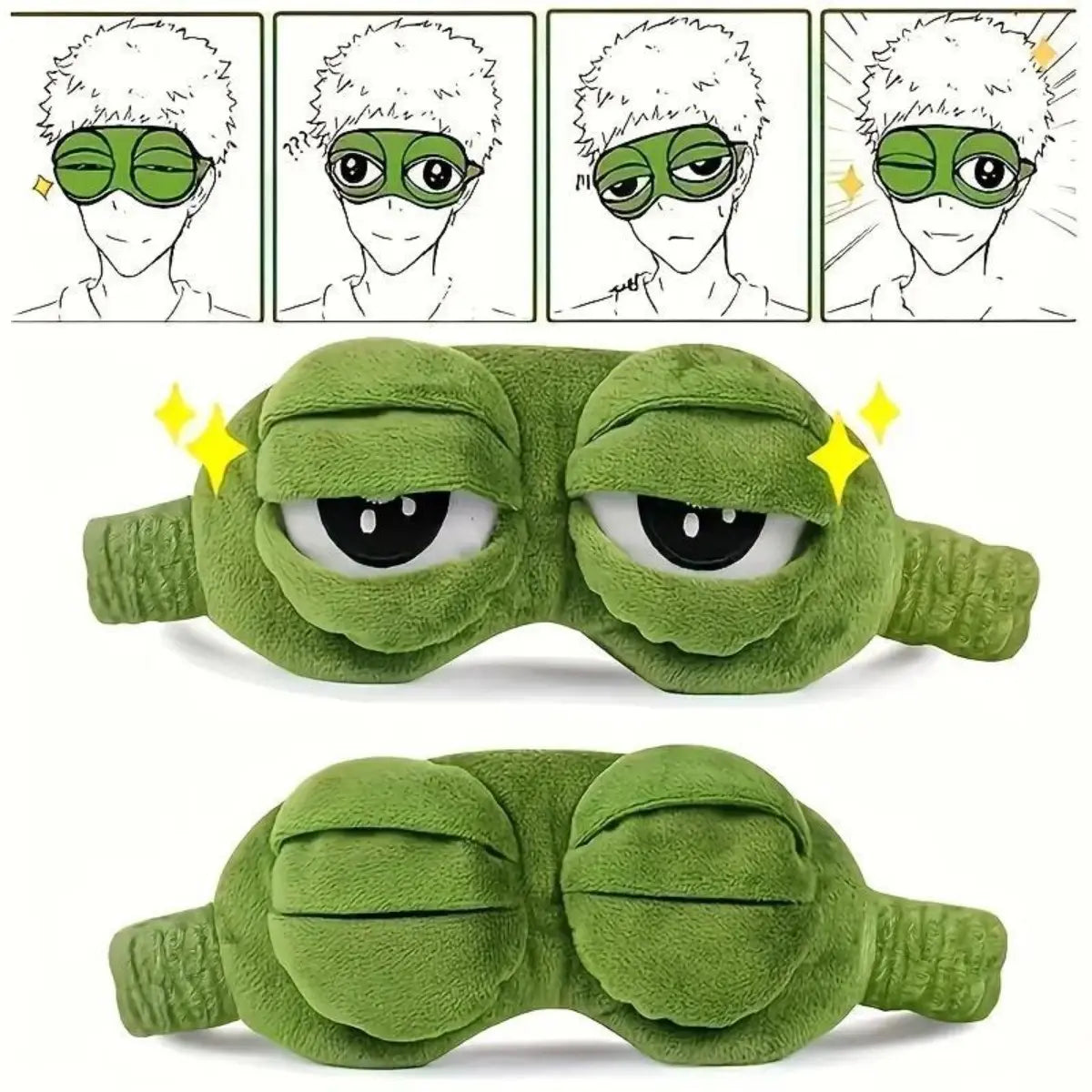 Cute 3D Frog Sleep Mask for Travel and Naps
