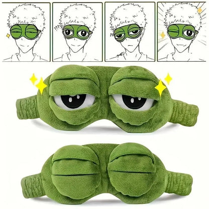 Cute 3D Frog Sleep Mask for Travel and Naps