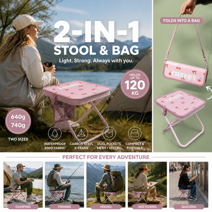 2 in 1 Portable Folding Outdoor Chair & Carry Bag
