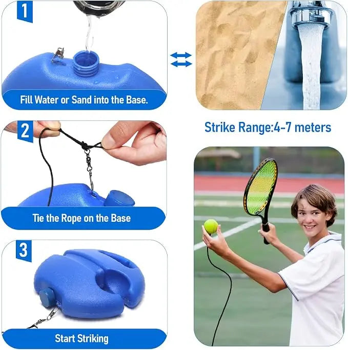 Tennis Training Kit 1 Set with 2  Balls & Ropes