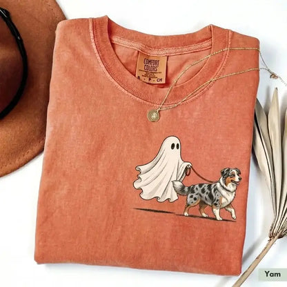 Pet Ghost Walking Dog Halloween Shirt