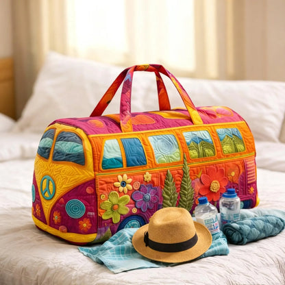 Unisex Boho Quilted Travel Bag Lightweight Weekender