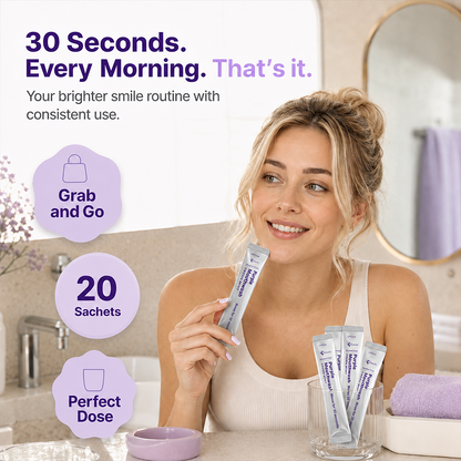 Purple Mint Mouthwash Sachets Alcohol Free Travel Fresh Breath Rinse 20 Pack