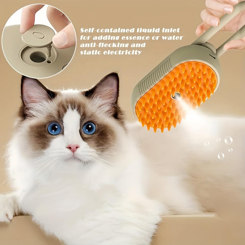3-in-1 Steam Pet Grooming and Deshedding Brush