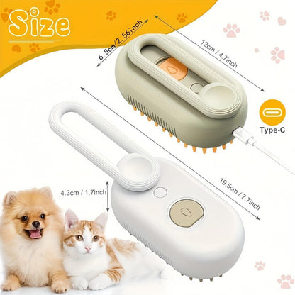 3-in-1 Steam Pet Grooming and Deshedding Brush