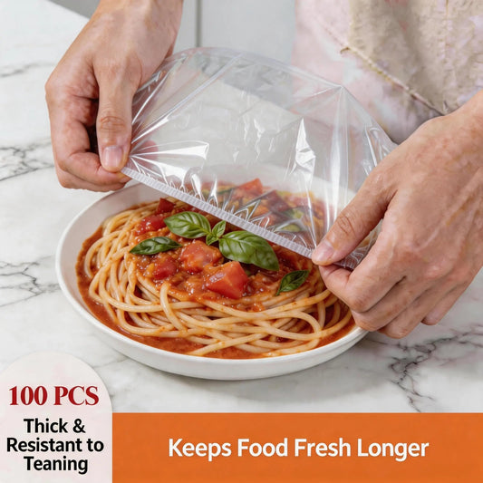 100 Piece Elastic Reusable Bowl Covers for Freshness and Odor Protection